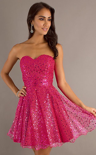 pink sparkly cocktail dress